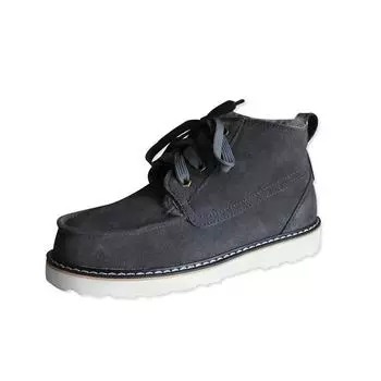 Новые модные теплые зимние сапоги из натурального меха, мужские зимние ботинки из натуральной кожи, нескользящая мужская обувь, дизайнерская мужская обувь класса люкс 43 чёрный