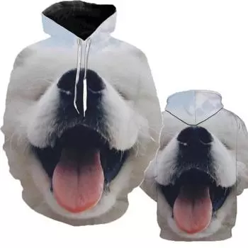 Новые модные толстовки и свитшоты с изображением домашних животных и собак с 3D-принтом для мужчин и женщин, повседневная толстовка с 3D-принтом с изображением самоеда, толстовка XS-5XL S