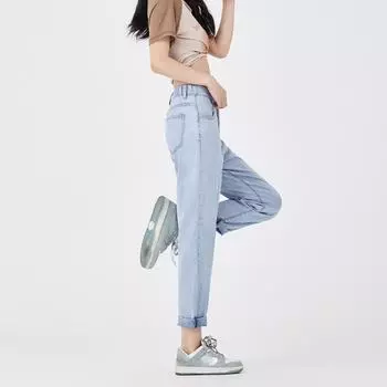 Новые модные тонкие повседневные джинсы с высокой талией для женщин S