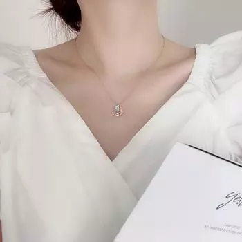 Новые модные трендовые женские ювелирные изделия, подвеска в виде полумесяца, ожерелье из стерлингового серебра 925 пробы, роскошные ювелирные изделия лучшего качества, оптовая продажа оптом 45cm