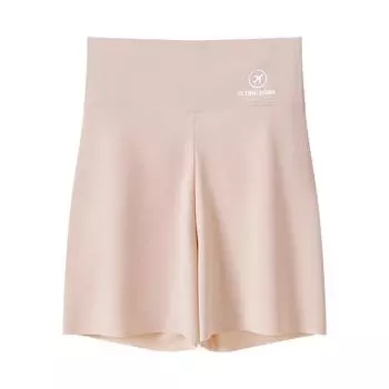 Новые модные трусики с высокой талией и плоским животом, бесшовные женские шорты под юбкой, дышащие защитные шорты из ледяного шелка, трусы-боксеры S(35-50kg) бежевый