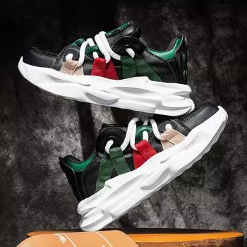 Новые модные туфли для доски, студенческие низкие мужские туфли, новые повседневные и нишевые туфли для хлеба, спортивная обувь на толстой подошве 39