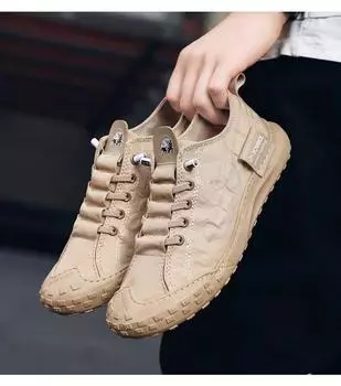 Новые модные туфли для мужчин, повседневные, парусиновые, новые дышащие рабочие туфли с рисунком крокодила, обувь для спорта и отдыха на доске 40 коричневый