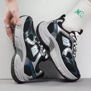 Новые модные туфли для папы в корейском стиле на платформе для студентов, дышащая сетчатая обувь, мужская повседневная спортивная обувь 39