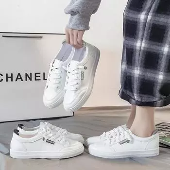 новые модные туфли из вулканизированной кожи, белые туфли, весна-осень, дышащие туфли на плоской подошве, однотонные сетчатые туфли, повседневные кроссовки для молодых женщин 35