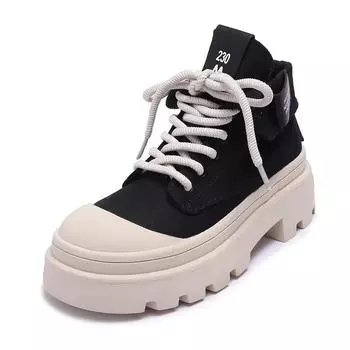 Новые модные туфли на платформе для женщин, спортивные на открытом воздухе, парусиновые женские рыцарские сапоги, дизайнерские повседневные ботильоны на мягкой подошве для женщин 35