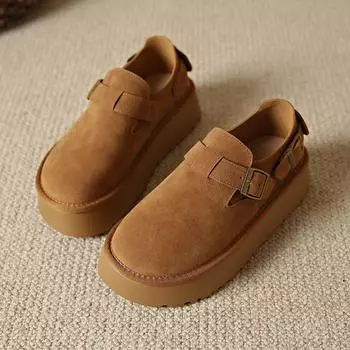 Новые модные туфли с круглым носком Slip-on Casual Women Shoes, универсальные осенние мягкие туфли на плоской подошве Slip-on Fall Moccasin, удобные туфли в стиле ретро для женщин 35 коричневый