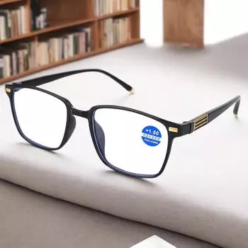 Новые модные удобные очки с защитой от синего света для мужчин и женщин от пресбиопии, очки в полной оправе +1 чёрный