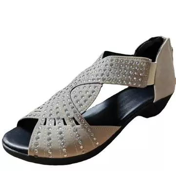 Новые модные удобные сандалии, женская домашняя обувь со стразами и молниями и кристаллами, женская обувь с открытым носком 38