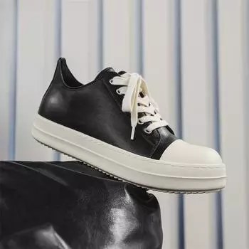 Новые модные универсальные мужские кроссовки из вулканизированной кожи, повседневная обувь для отдыха и прогулок, универсальная низкая мужская обувь для скейтбординга, простые кроссовки 38 чёрный