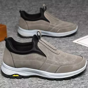 Новые модные универсальные повседневные туфли с кожаным верхом, легкие, с мягкой подошвой, спортивные туфли, кроссовки, мужская обувь для бега, импортная торговля 39 коричневый