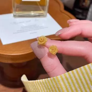 Новые модные универсальные темпераментные серьги-розы для женщин, легкие роскошные высококлассные уникальные серьги