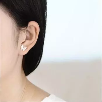 Новые модные ювелирные изделия из стерлингового серебра 925 пробы, творческая личность, трехмерные шелковые темпераментные сладкие серьги E028