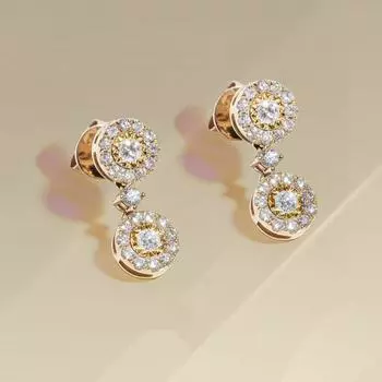 Новые модные висячие серьги золотого цвета для женщин с кристаллами фианита, простые стильные серьги, темпераментные женские украшения