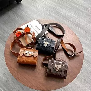 Новые модные женские аксессуары Мини-сумка на пояс из крокодиловой кожи с карманом для помады Маленькая модная универсальная сумка на пояс 90cm кофейный