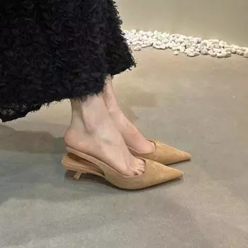 Новые модные женские босоножки, туфли-лодочки для вечеринок, тонкие, на высоком каблуке, с резинкой, черные, белые, бежевые, розовые, летние туфли для женщин, женские туфли-лодочки 35 чёрный