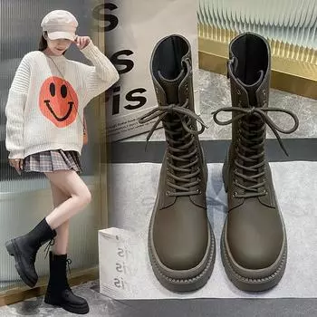 Новые модные женские ботильоны на плоской подошве со шнуровкой зимние плюшевые меховые теплые короткие ботинки женские размеры обуви 35-40 35 чёрный