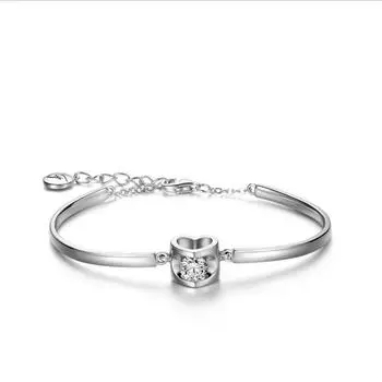 Новые модные женские браслеты из серебра 925 пробы для девочек, ювелирные изделия, винтажный браслет с цирконовым сердечком для женщин, подарок на День Святого Валентина