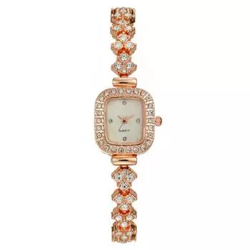 Новые модные женские часы с бриллиантами, женские часы-браслет, женские кварцевые часы золотой