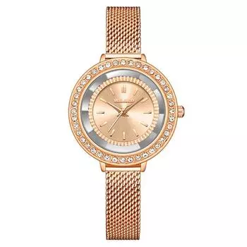 Новые модные женские часы с бриллиантами, женские часы, кварцевые часы Milan с сетчатым ремешком