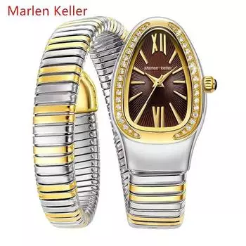 Новые модные женские кварцевые часы повседневные часы-змея женские модные часы-браслет