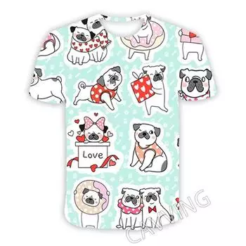 Новые модные женские/мужские повседневные футболки с 3D принтом забавной собаки, футболки в стиле хип-хоп, стили Харадзюку, топы, одежда S белый