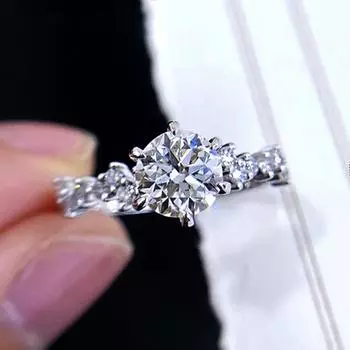 Новые модные женские обручальные кольца, роскошные круглые инкрустированные фианитами аксессуары для романтической вечеринки, женские эффектные ювелирные изделия 7 серебряный