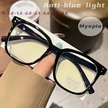Новые модные женские очки для близорукости, анти-синий свет, очки для близорукости, винтажные оптические очки с диоптриями 0 ~-4,0 -2.5
