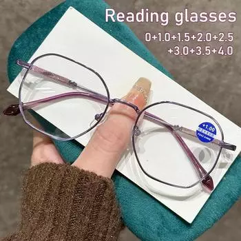 Новые модные женские очки для чтения с ультралегкими линзами высокой четкости, тонкая оправа для женщин с защитой от синего света и пресбиопией 0