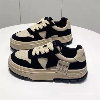 Новые модные женские повседневные кроссовки с низким верхом из вулканизированной кожи на плоской подошве, удобные туфли на платформе, уличная обувь для пар, для скейтбординга 35 чёрный