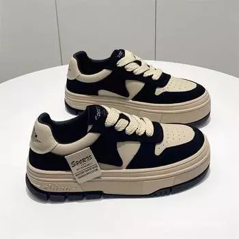 Новые модные женские повседневные кроссовки с низким верхом из вулканизированной кожи на плоской подошве, удобные туфли на платформе, уличная обувь для пар, для скейтбординга 35 чёрный