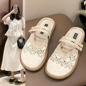 Новые модные женские сандалии, туфли в стиле рыбалки, женские сетчатые дышащие плоские мягкие женские кроссовки, женские туфли на плоской подошве 35