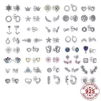 Новые модные женские серьги из стерлингового серебра S925, оригинальные серьги-гвоздики с крыльями генеалогического древа, серебряные женские серьги-кольца с ромашками белый