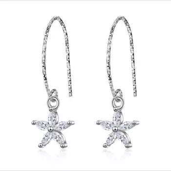 Новые модные женские серьги-капли с кристаллами и морской звездой, ювелирные изделия, модные серьги из стерлингового серебра 925 пробы, женские рождественские аксессуары