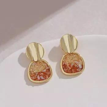 Новые модные женские серьги с геометрическим нерегулярным градиентом и кристаллами