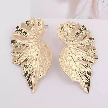 Новые модные женские серьги с перьями, металлические серьги-гвоздики с листьями, красочные массивные серьги для женщин, подарки, оптовая продажа, аксессуары для ушей зелёный