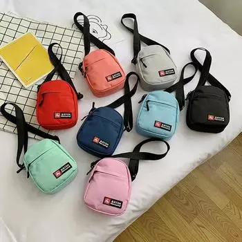 Новые модные женские сумки через плечо, мужские студенческие универсальные сумки через плечо, холщовая сумка для мобильных устройств, многофункциональные сумки для хранения чёрный