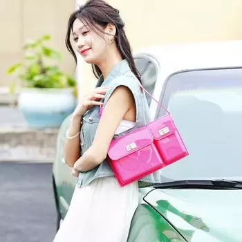 Новые модные женские сумки через плечо, разделенная сумка, прочная, легко моющаяся, для отдыха, маленькая квадратная сумка из ПВХ, желе, сумка через плечо