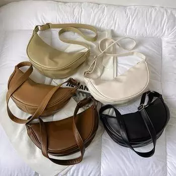 Новые модные женские сумки-мессенджеры из мягкой кожи для женщин, широкие женские сумки-полумесяцы и сумки