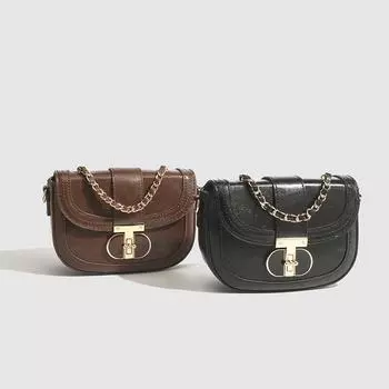 Новые модные женские сумки-седла с цепочкой, модные женские сумки-клапаны для поездок на работу, универсальные кожаные сумки через плечо для женщин