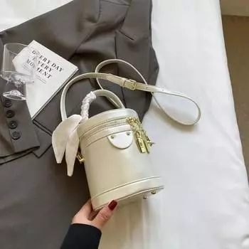 Новые модные женские сумки-ведра красного цвета через плечо корейские текстурные кожаные сумки универсальная маленькая сумка