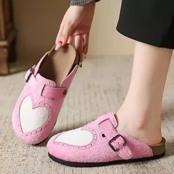 Новые модные женские тапочки из искусственной замши на плоской подошве, осенние винтажные туфли-мюли с закрытым носком, женские тапочки на мягкой пробковой подошве для улицы 35 чёрный