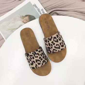 Новые модные женские тапочки с леопардовым принтом, женские повседневные сандалии, женские шлепанцы, летняя пляжная обувь, женские шлепанцы на плоской подошве с блестками золотого цвета 35 светло-коричневого