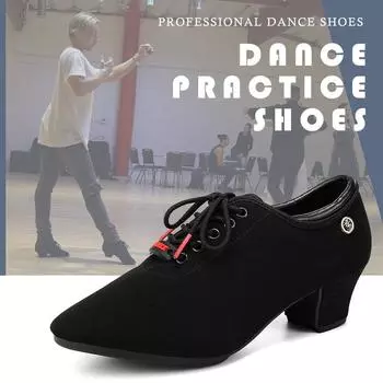 Новые модные женские туфли для латиноамериканских танцев в стиле модерн на каблуке 3,5 см черного цвета для обучения учителей танцам 34 чёрный