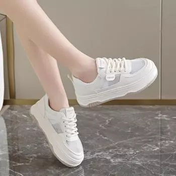 Новые модные женские туфли летние толстые подошвы белые осенние дышащие платформы теннисные женские кроссовки женские повседневные кроссовки 35
