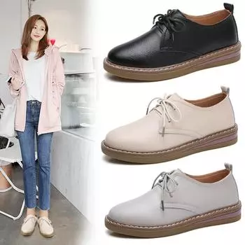 Новые модные женские туфли в британском стиле, осенние женские повседневные маленькие кожаные туфли, универсальная рабочая обувь в корейском стиле