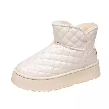 Новые модные женские удобные зимние ботинки больших размеров с толстой подошвой для зимы, а также теплые флисовые ботинки из высококачественного хлопка 35