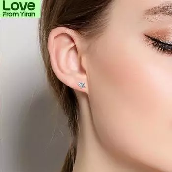 Новые модные женские ювелирные изделия из стерлингового серебра 925 пробы, серьги-клипсы в форме звезды из циркония, изысканный темпераментный подарок на банкет