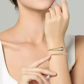 Новые модные женские ювелирные изделия, медный инкрустированный цирконий, браслет-змеевик, креативный браслет в стиле хип-хоп, аксессуары для ночного клуба
