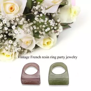 Новые модные женские винтажные вечерние украшения в стиле ретро, акриловое кольцо из смолы, подарок